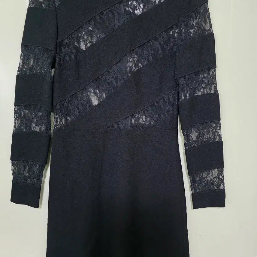 [BUNJANG] Sandro Paris Black Lace Trimmed Dress / 산드로 원피스 블랙 레이스 배색