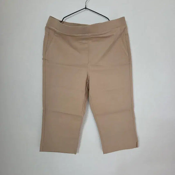 [BUNJANG] Women's 5-Point Banding Pants - Beige / 인견혼방 밴딩 5부바지 77