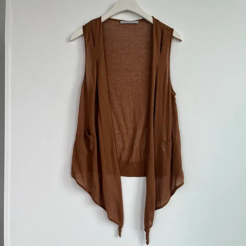 [BUNJANG] Chatelaine Brown Knit Vest / 샤트렌 니트 조끼 베스트 브라운 90