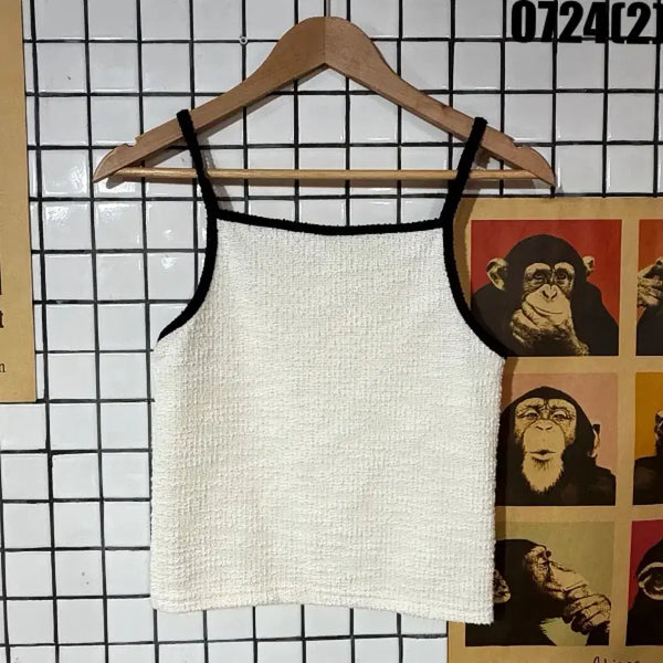 [BUNJANG] White Tweed Sleeveless Tank Top / 트위드 민소매 나시 흰색 0724
