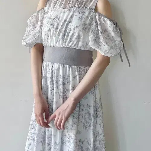 [BUNJANG] Nomae Chiffon Floral Long Dress / 일본상품 NOMAE 쉬폰 꽃무늬 롱 원피스