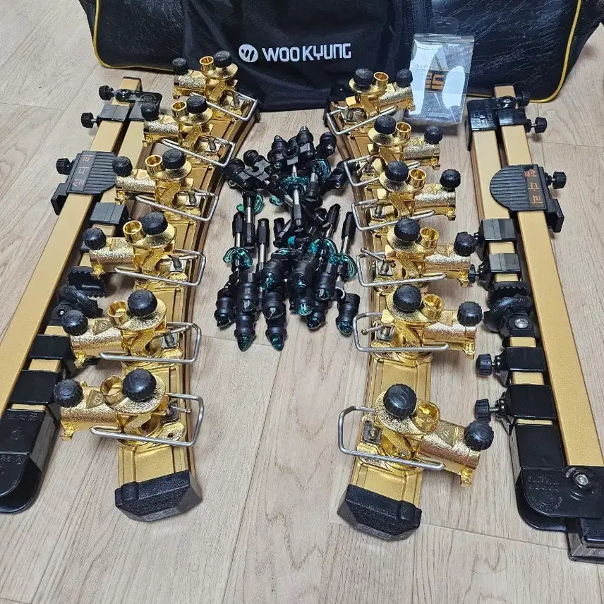 [BUNJANG] Wookyung Seopdari Gold Plated 12-Step Fishing Rod Stand Set (New) / 우경 섶다리 금장 12단 새상품 대포 포함 사진2장