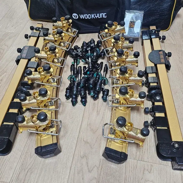 [BUNJANG] Wookyung Seopdari Gold Plated 12-Step Fishing Rod Stand Set (New) / 우경 섶다리 금장 12단 새상품 대포 포함 사진2장