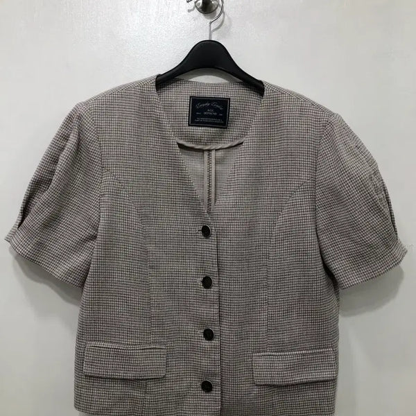 [BUNJANG] Depound Check Pattern Short Sleeve Jacket / depound 드파운드 체크 패턴 반팔 자켓
