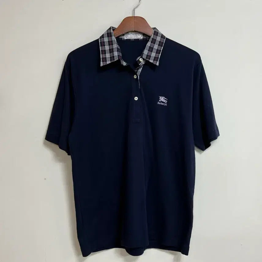 [BUNJANG] Burberry Navy Short Sleeve Shirt (M) / 버버리 반팔셔츠 M
