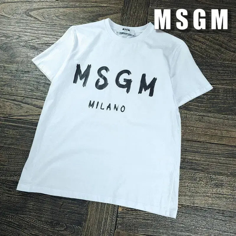 [BUNJANG] MSGM Big Logo Printing Loose Fit T-Shirt White / MSGM 엠에스지엠 빅로고 프린팅 루즈핏 반팔티 화이트 P01952