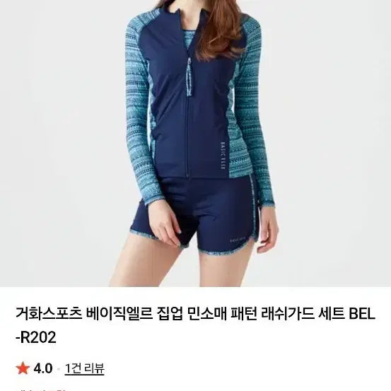 [BUNJANG] Elle Rash Guard Set (Navy/Blue) / 엘르 래쉬가드  2종
