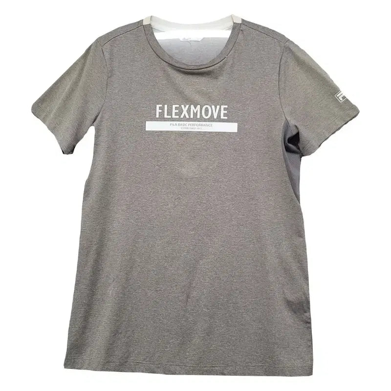 [BUNJANG] Fila Printing Functional Training Short Sleeve T-Shirt Light Gray 90 / 휠라 프린팅 라이트 그레이 기능성 트레이닝 반팔티 90