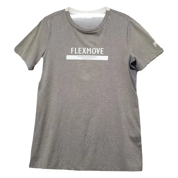 [BUNJANG] Fila Printing Functional Training Short Sleeve T-Shirt Light Gray 90 / 휠라 프린팅 라이트 그레이 기능성 트레이닝 반팔티 90