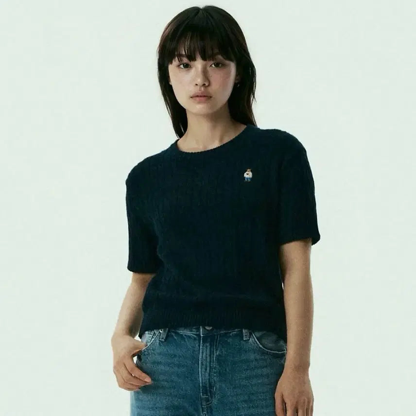[BUNJANG] Who.A.U Short Sleeve Knit Sweater / 후아유 반팔 니트 스웨터