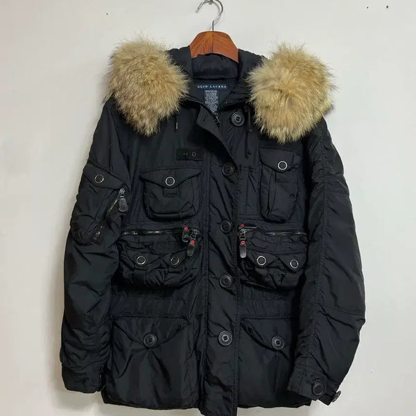 [BUNJANG] Polo Ralph Lauren Hooded Fur Pocket Jumper / 폴로 랄프로렌 후드 퍼 포켓 점퍼
