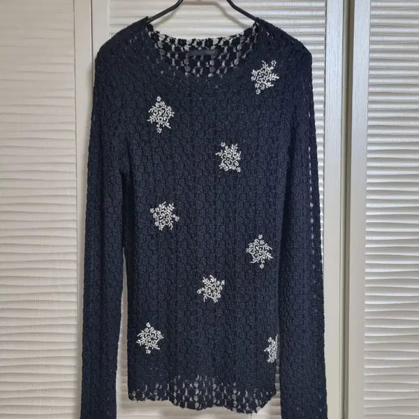 [BUNJANG] Zara Cubic Lace Long Sleeve T-Shirt / s 자라 큐빅 레이스티