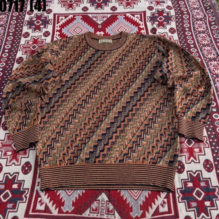 [BUNJANG] Pattern Knit Brown / 패턴 니트 브라운 0717