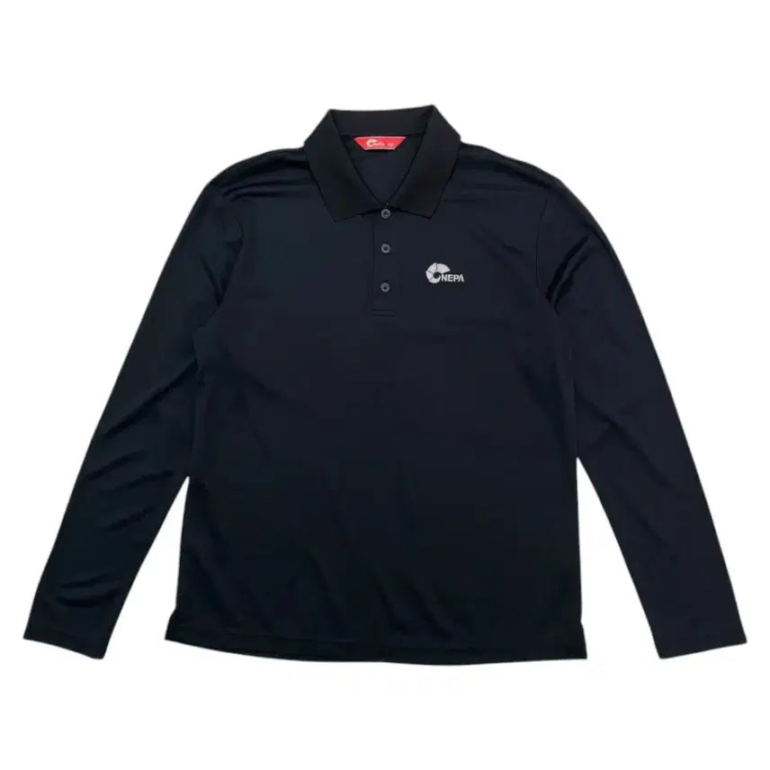 [BUNJANG] NEPA Men's Black Functional Long-Sleeve Polo Shirt (Size 100) / 네파 NEPA 블랙 기능성 긴팔 카라티 100