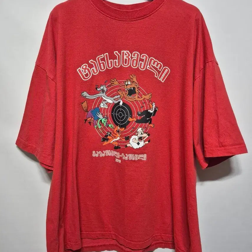 [BUNJANG] VETEMENTS Vintage Graphic T-Shirt Red 2XL / 베트멍 빈티지 반팔 티셔츠 레드2XL