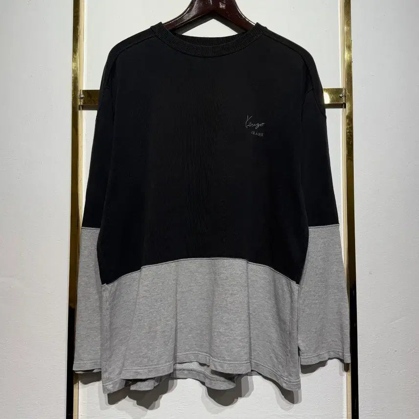 [BUNJANG] Kenzo Jeans Color Block Long Sleeve T-Shirt / Kenzo jeans 겐조 컬러블록 롱 슬리브 티셔츠 FREE