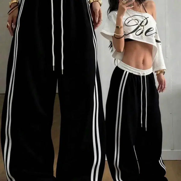 [BUNJANG] Black White Line Track Pants / 트랙팬츠 블랙 화이트 라인 트레이닝