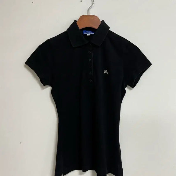 [BUNJANG] Burberry Blue Label Black Short Sleeve Polo Shirt Size M / 버버리 블랙 반팔 카라티
