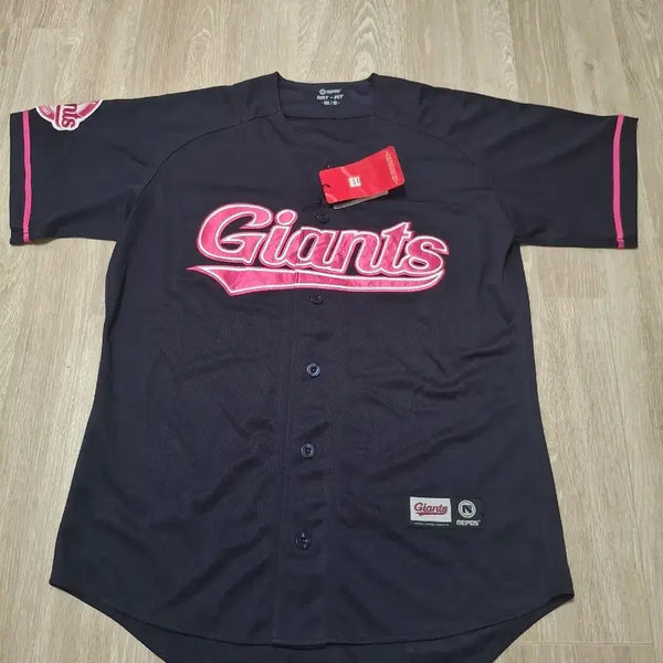 [BUNJANG] Lotte Giants Nomarking Pink Navy Size 95 Uniform / 롯데자이언츠 노마킹 핑크 네이비 95사이즈 유니폼(택있는 새상품)