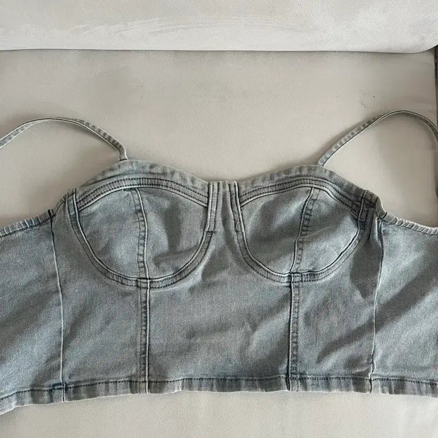 [BUNJANG] Denim Bustier Top / 데님 탑 여성 여름 상의 뷔스티에