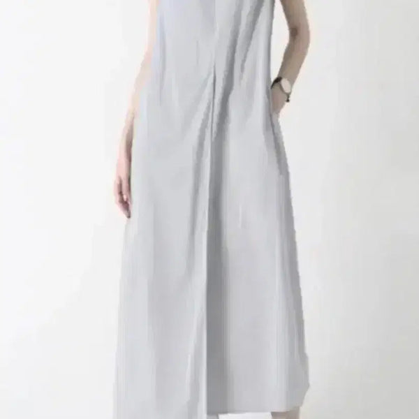 [BUNJANG] trimingbird Sleeveless Maxi Dress - Grey / 트리밍버드 소아 원피스 롱버전 그레이 드레스 민소매 나시 바스락 여행룩 휴가룩 휴양지