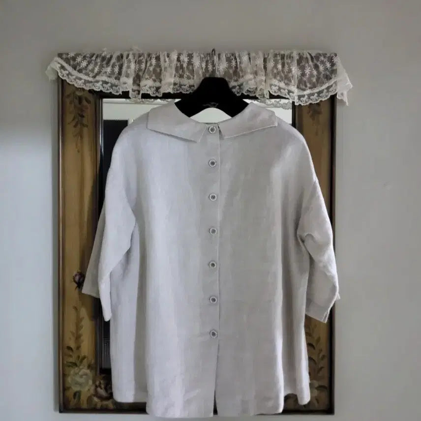 [BUNJANG] 7-Sleeve Linen Blouse / 7부소매린넨블라우스