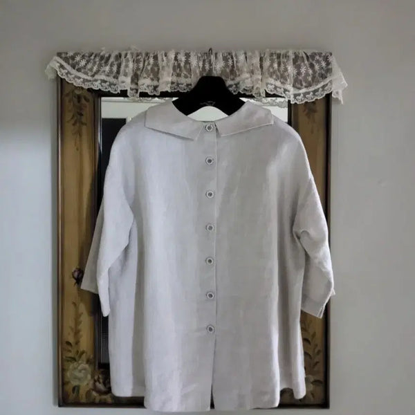 [BUNJANG] 7-Sleeve Linen Blouse / 7부소매린넨블라우스