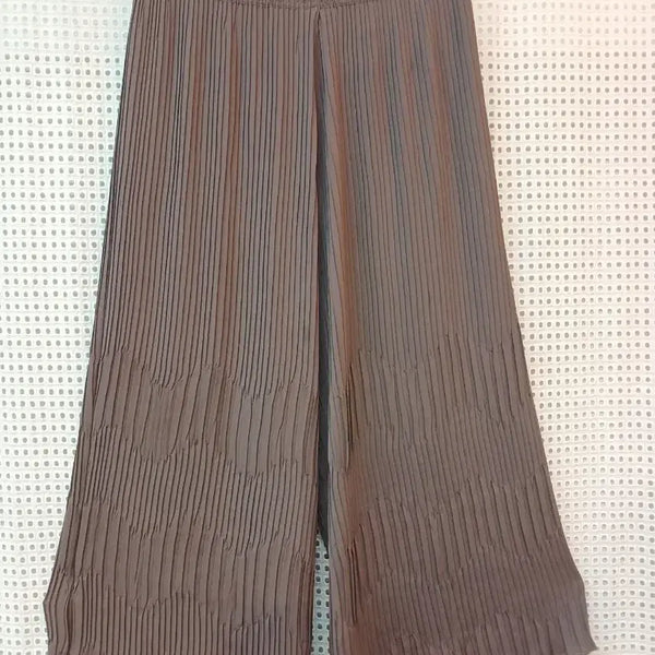 [BUNJANG] Porari Pleated Wide Leg Pants Brown / 포라리  플리츠 와이드 통바지 브라운 free