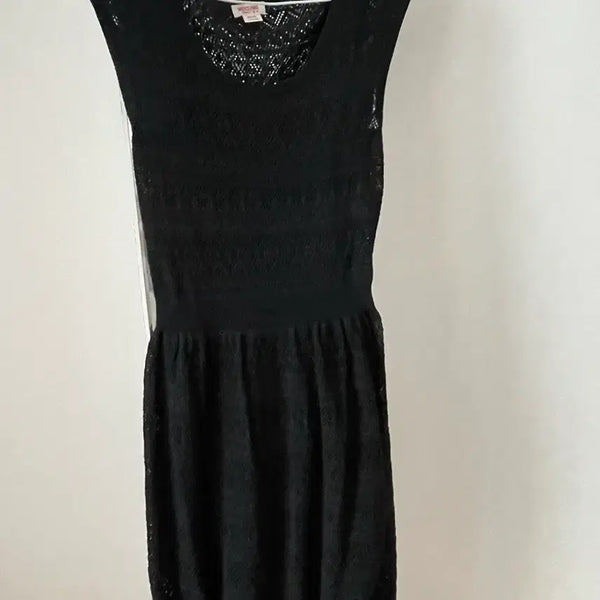 [BUNJANG] Black Knit Dress with Subtle Pattern / 블랙니트원피스