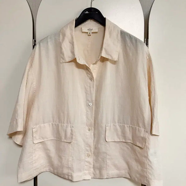 [BUNJANG] ATHE 100% Linen Short-Sleeve Shirt Beige / 아떼 린넨100% 셔츠 베이지 38 상태 최상