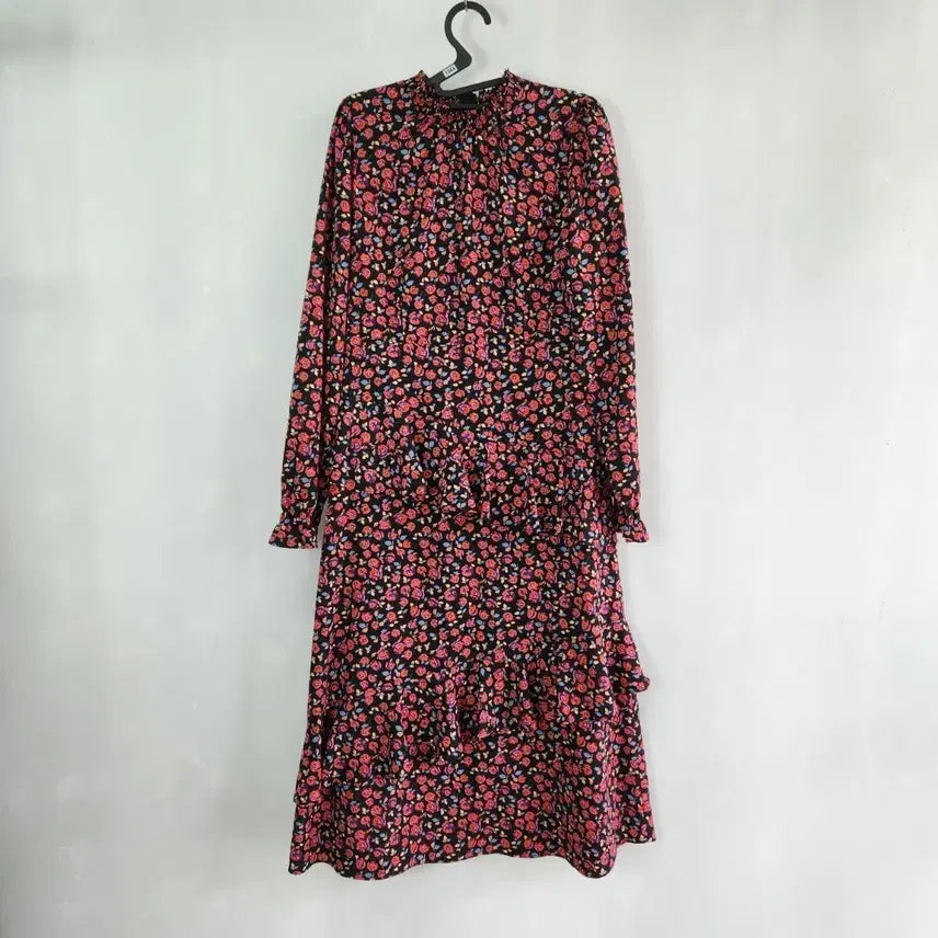 [BUNJANG] 8seconds Lace Floral Frill Long Dress (M) / 1364 에잇세컨즈 레이스 잔꽃무늬 프릴 롱원피스 M사이즈