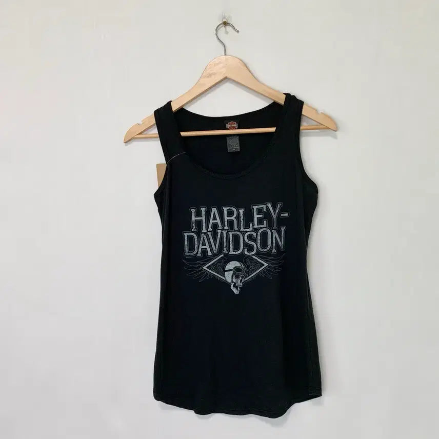 [BUNJANG] Harley-Davidson Printing Y2K Sleeveless T-Shirt Black / 할리데이비슨 프린팅 y2k 민소매 티셔츠 나시 슬리브리스 블랙