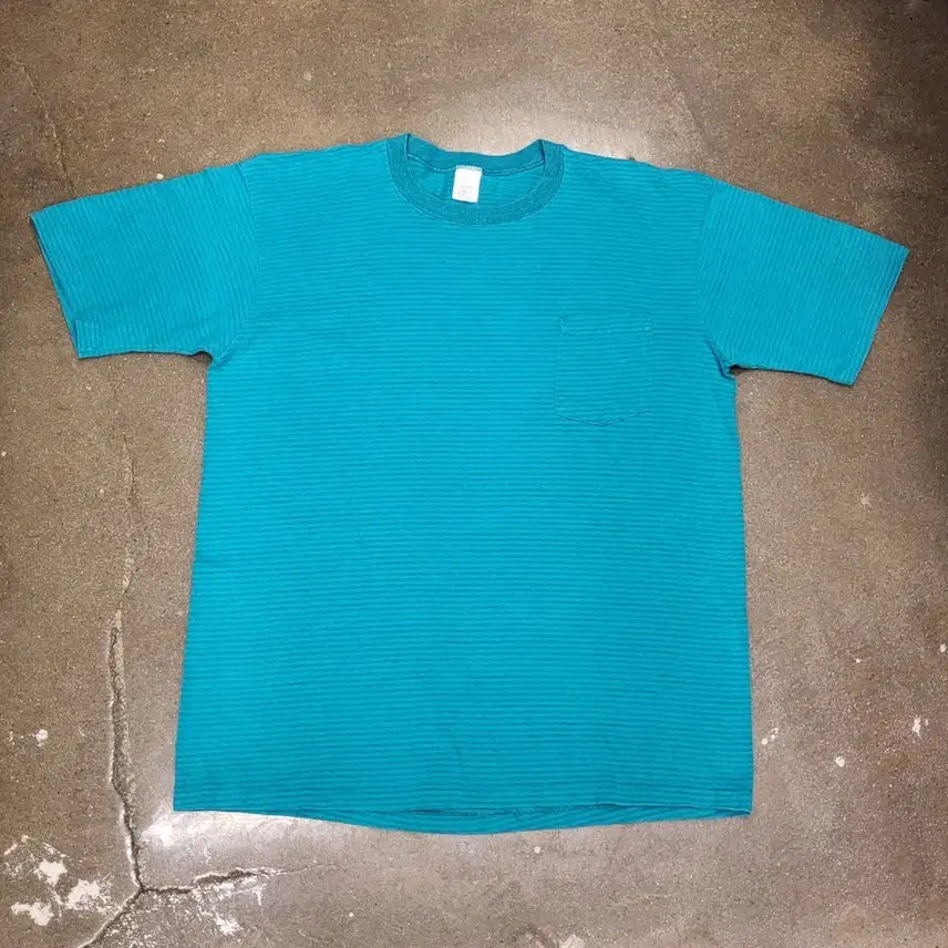 [BUNJANG] Vintage American Striped Pocket T-Shirt XL / 미국빈티지 단가라 포켓 반팔 티셔츠