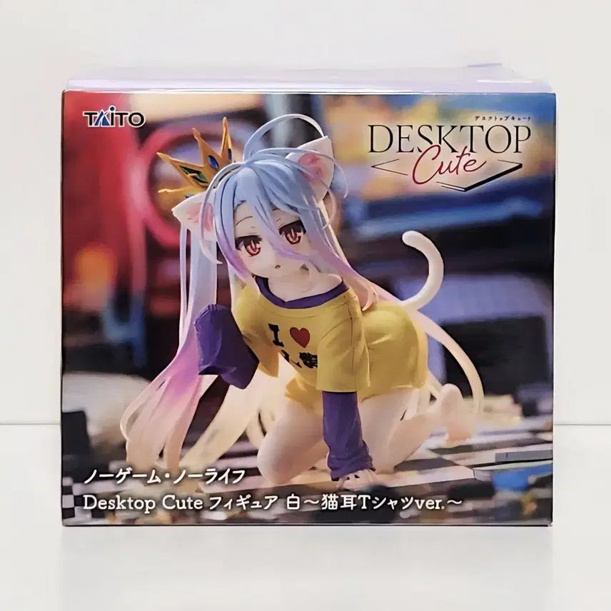 [BUNJANG] Taito Desktop Cute Figure No Game No Life Shiro Cat Ear T-shirt (Unsealed) / 개봉품 타이토 데스크탑 큐트 피규어 노 게임 노 라이프 시로 고양이 귀 T셔츠