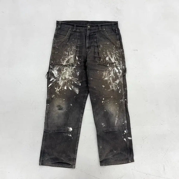 [BUNJANG] Dickies OG Carpenter Sun Faded Painter Duck Canvas Wide Work Pants Dark Brown / 디키즈 OG 카펜터 썬 페이드 페인터 덕캔버스 와이드 워크팬츠 다크브라운