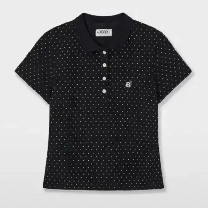 [BUNJANG] aeae Dot Collar T-shirt Black / aeae 에이이에이이 도트 카라티 블랙