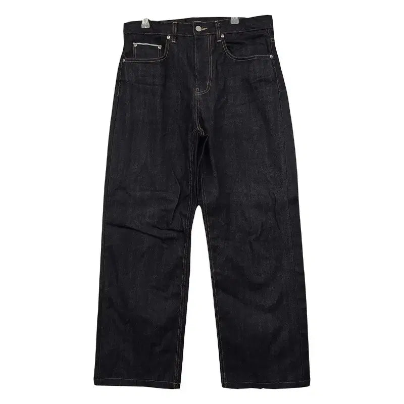 [BUNJANG] Musinsa Standard Dark Blue Wide Raw Denim Jeans 32 / 무신사스탠다드 진청 와이드 생지 청바지 32