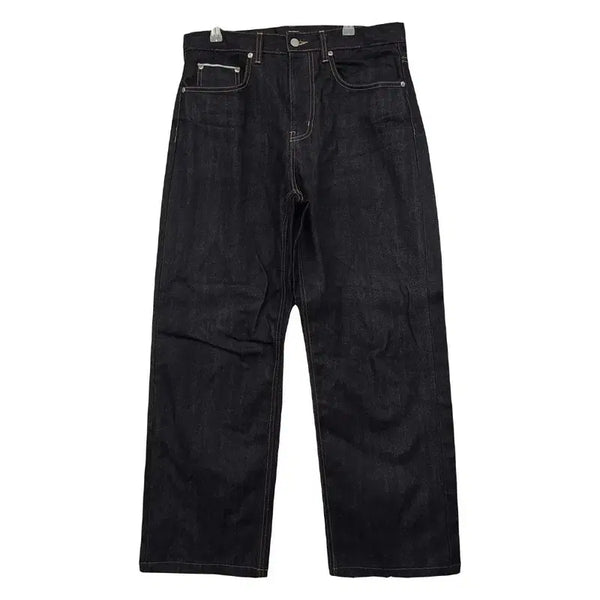 [BUNJANG] Musinsa Standard Dark Blue Wide Raw Denim Jeans 32 / 무신사스탠다드 진청 와이드 생지 청바지 32