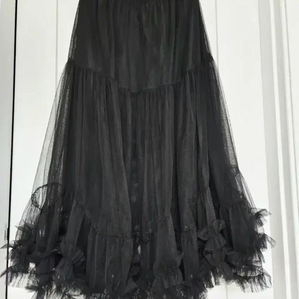[BUNJANG] Womens Casual Elastic Waistband Tiered Maxi Skirt / 밴딩샤롱스커트. 프리사이즈