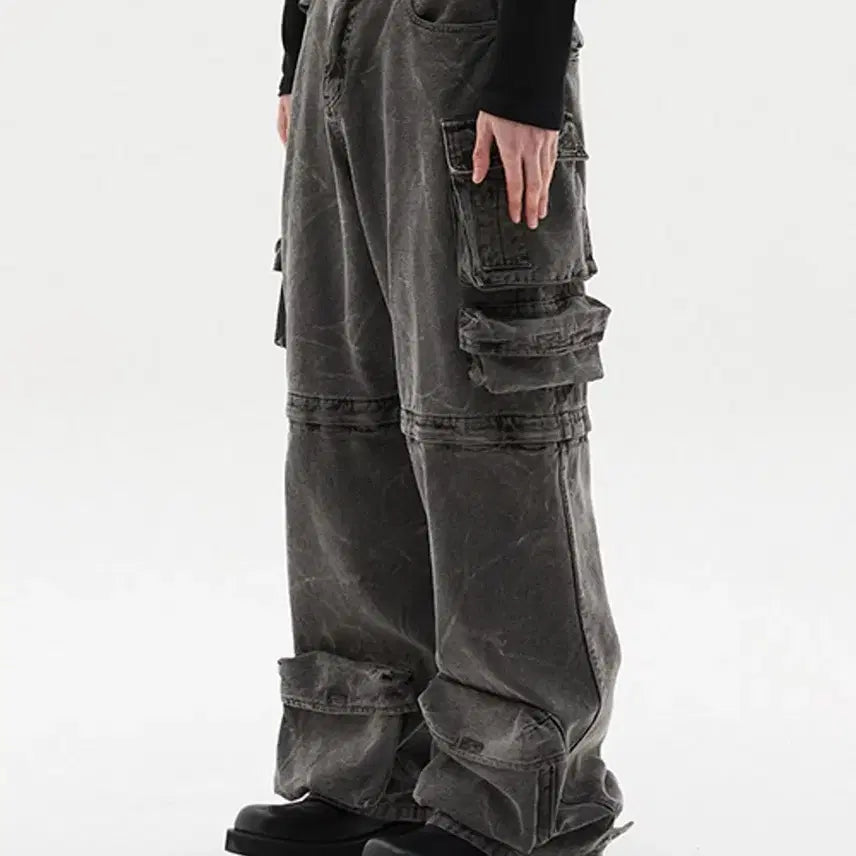 [BUNJANG] DNSR One Washed Two-Way Cargo Pants S / 디앤에스알 DNSR 원워시드 투웨이 카고 팬츠 바지 S