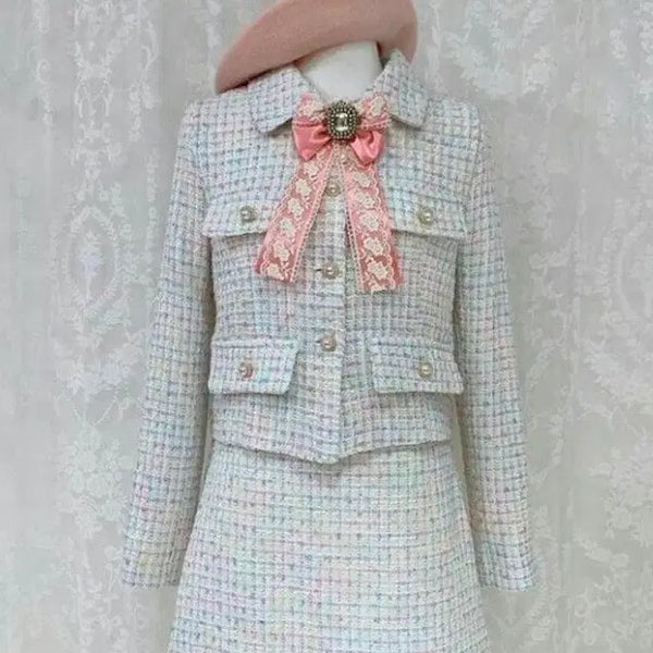 [BUNJANG] Airi Studio Handmade Tweed Jacket & Skirt Set / 아리웨어 에이리 자체제작 트위드 스커트 자켓 크리스마스