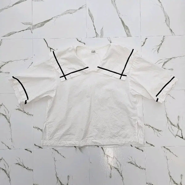 [BUNJANG] Studio Tomboy Sailor Collar Short Sleeve Blouse / 스튜디오 톰보이 세일러 카라 반팔 블라우스