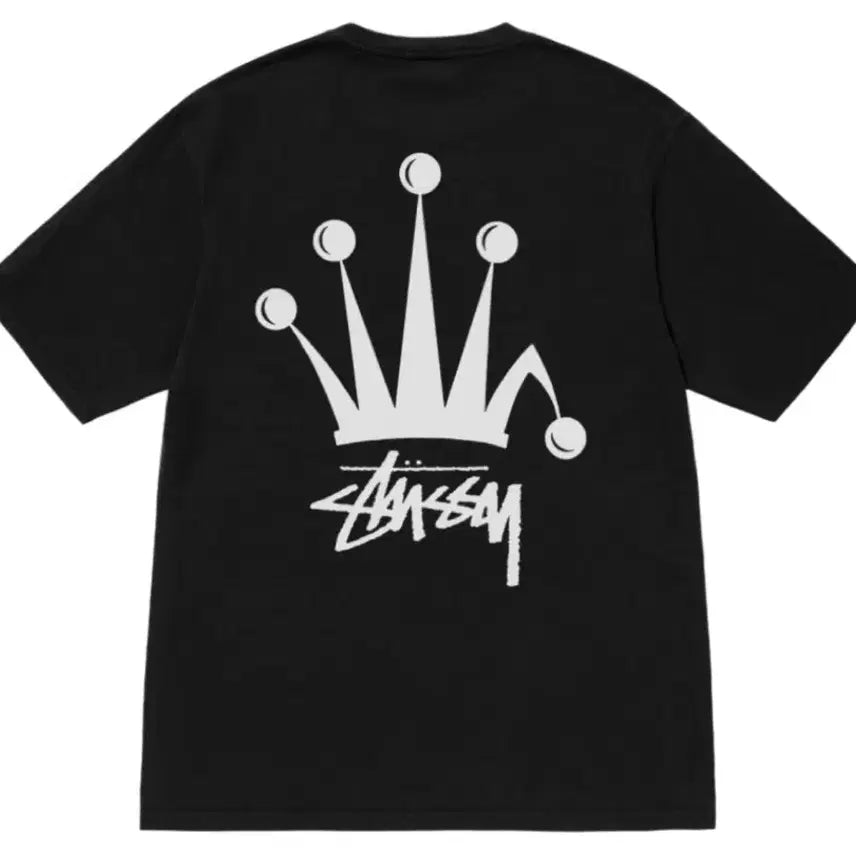 [BUNJANG] Stussy Crown Short Sleeve T-Shirt Black / 스투시 크라운 반팔티 블랙