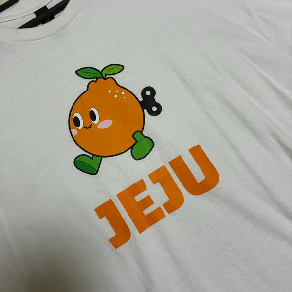 [BUNJANG] Jeju Citrus Character Short Sleeve T-Shirt XL White / 제주도 제주 감귤 캐릭터 반팔티 XL 화이트