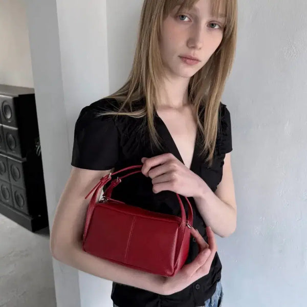 [BUNJANG] Find Kapoor Mono Bag 20 Red Faux Leather Crossbody Bag / 파인드카푸어 모노백 20 레드 인조가죽