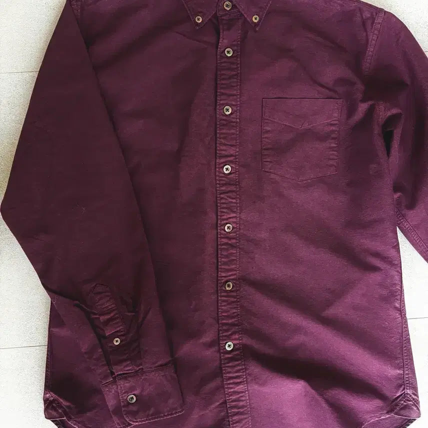[BUNJANG] Back Number Burgundy Wine Casual Dress Shirt (L) / [정품 상태 깨끗] 백넘버 버건디 와인 보르도 캐주얼 정장 셔츠 L