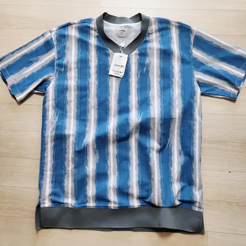 [BUNJANG] T.I FOR MEN Striped Short Sleeve T-Shirt - Size 105 / 티아이포맨 스트라이프 반팔 티셔츠105