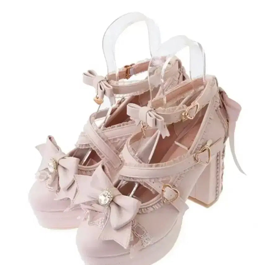 [BUNJANG] Lizlisa Ruffle Ribbon Pumps / 리즈리사 LIZLISA 러플 리본 펌프스 구두 양산형 지뢰계