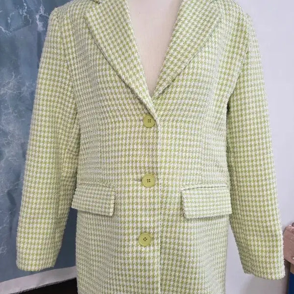 [BUNJANG] Airear Wear Green Tweed Jacket / 에이리 아리웨어 연두 트위드 자켓