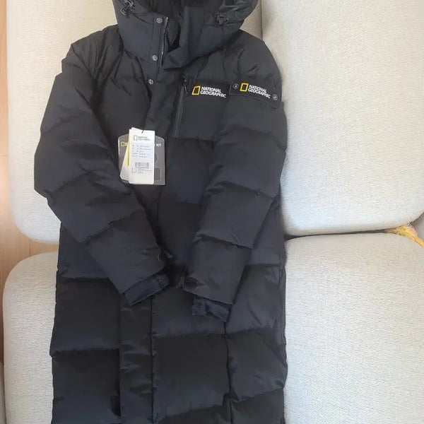 [BUNJANG] National Geographic Long Padding Black Size 95 / 내셔널지오그래픽 롱패딩 블랙 95
